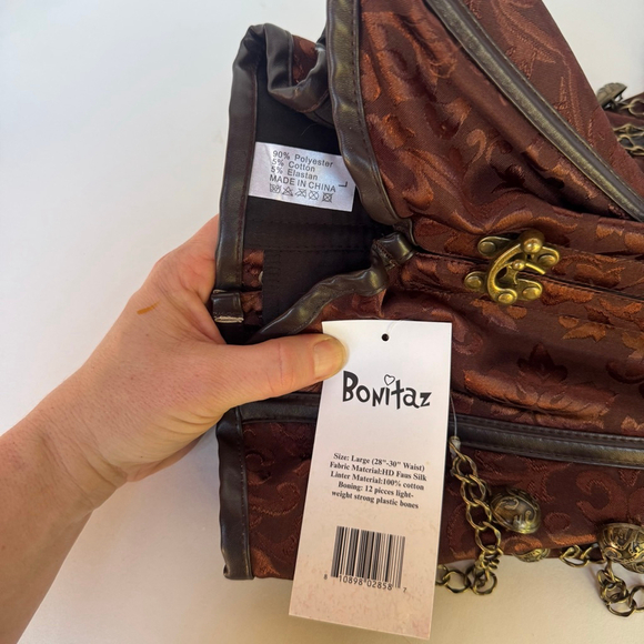 Costume, Masquerade, Steampunk Lace Corset, Sexy Halloween Wig, Women’s Bundle - Picture 4 of 13